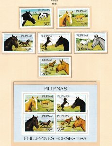 Philippines # 1747A-1747F, 1747G, Horses, Mint NH,1/2 Cat.