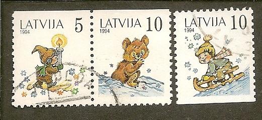 Latvia   Scott 389-91      Fairy Tales    Used