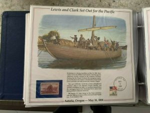 the history of American stamp panel: Lewis and Clark set out for the pacific