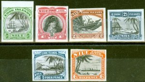 Niue 1932 set of 6 Imperf Proofs to 6d SG55-60 Fine MNH