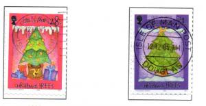 Isle of Man Sc 1178-9 2006 Christmas self ad stamp set used