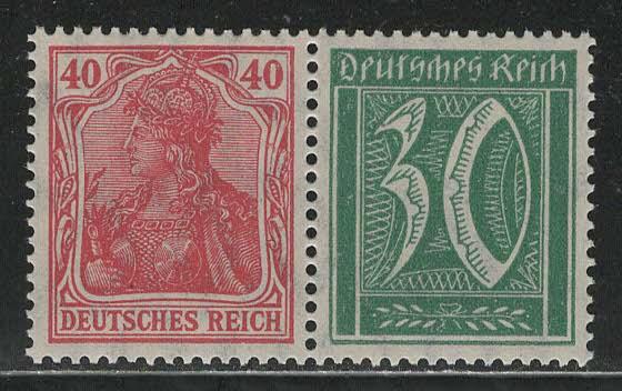 Germany Scott # 124, 141, mint nh, se-tenant, Mi# W18