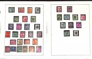 USA Precancel Stamp Collection on 13 Scott Pages