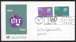 United Nations NY 141- 142 Geneva Cachet FDC First Day Cover signed by Designer