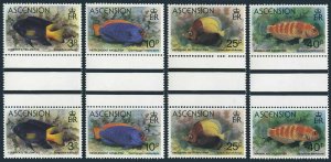 Ascension 262-265 gutter,MNH.Michel 264-267. Fish 1980:Yellowtail,Angelfish,