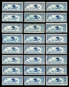 Scott C10 1927 10c Airmail WHOLESALE LOT of 24 All Mint OG Hinged Cat $168