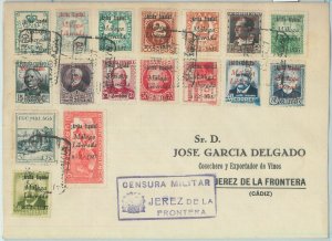 82175-England-postal history-civil war-benefits malaga on cover 1937 
