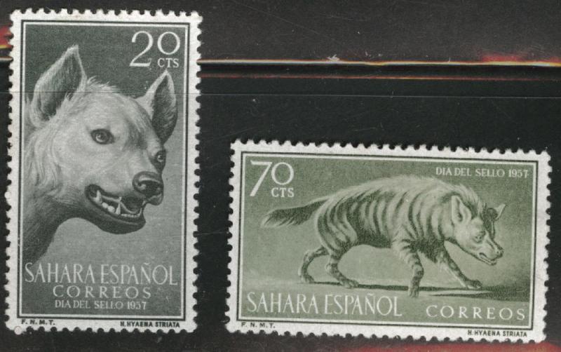 SPANISH SAHARA Scott 88-89, MH* 1957 Hyena set