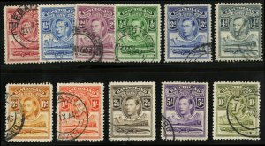 Basutoland #18-28 Cat$55.45, 1938 George VI, complete set, used