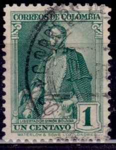 Colombia 1937, Bolivar, 1c, sc#443, used