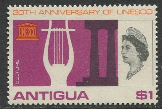 Antigua - Scott 185 - UNESCO -1966 - MVLH - Single $1  Stamp