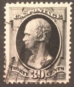 Scott #190, 30c American light cancel, massive margins, 2010 PSE cert graded 85J