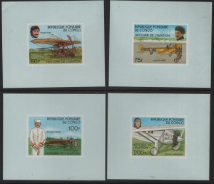 CONGO, 421-424, (4) SET SHEETS, MNH, 1977, History of aviation