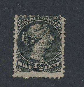 Canada Large Queen Victoria Stamp #21-1/2c MNG Fine Guide Value = $50.00