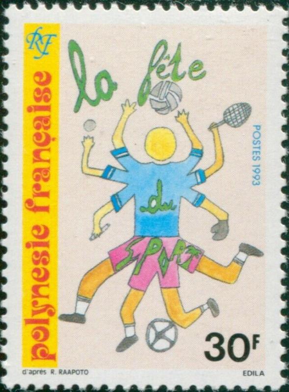 French Polynesia 1993 Sc#620,SG680 30f Sportsman MNH