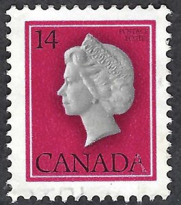 Canada #716 14¢ Queen Elizabeth II (1978). Perf. 13 x 13 1/3. Used.