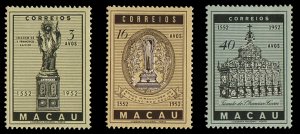 Macao #365-367 Cat$42, 1952 St. Francis Xavier, set of three, never hinged