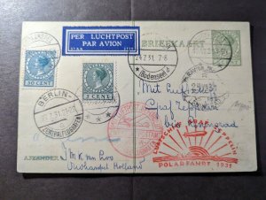 1931 Netherlands LZ 127 Graf Zeppelin Polar Flight Postcard Cover to Germany