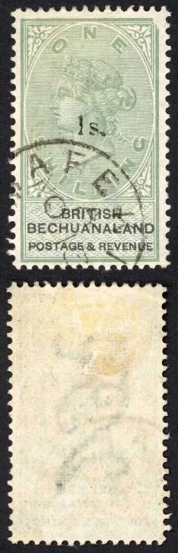 Bechuanaland SG28 1/- on 1/- (surface rub at top right) CDS used