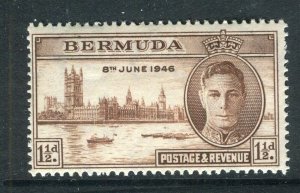 BERMUDA; 1946 early GVI Victory issue Mint hinged 1.5d value