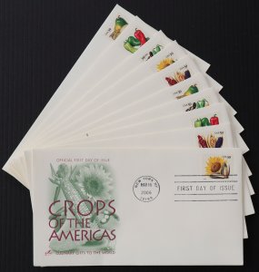 U.S. Used #4003 - 4012 39c Crops Lot of 10 ArtCraft First Day Covers
