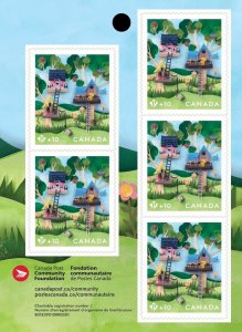 COMMUNITY FOUNDATION = TREEHOUSE = FRONT Booklet Page of 5 Canada 2022 MNH