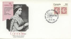 1978 Canada CAPEX 78 QueenVictoria (Scott 755) Fleetwood FDC