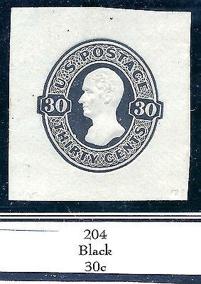 Quality US #U204 ~ 1800s Plimpton 30c PSE Cut Square...EA...