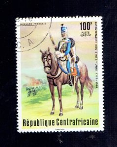 CENTRAL AFRICAN REPUBLIC SCOTT#C139 1976 100fr FRENCH HUSSAR - USED/CTO