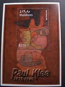​MALDIVES- FAMOUS PAUL KLEE PAINTING-DAVE DEMON-1935  MNH-S/S SHEET VERY FINE