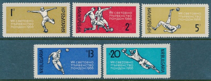 Bulgaria Sc 1506-1510 Mi 1633-1637 1965 MNH Soccer, Football