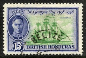 STAMP STATION PERTH - British Honduras #136 KGVI Battle of St Georges Cay Used