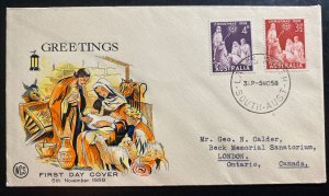 1958 Lagos Australia First Day Cover FDC To London Canada Greetings