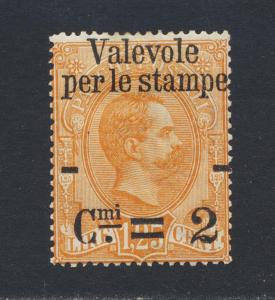 ITALY 1890, 2c on 1.25L, VF MINT Sc#62 CAT$50 (SEE BELOW)