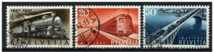 Switzerland 1947 Scott 309, 310 & 311 used - Swiss Railroad