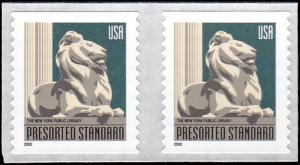 3447 New York Public Library Lion MNH Pair