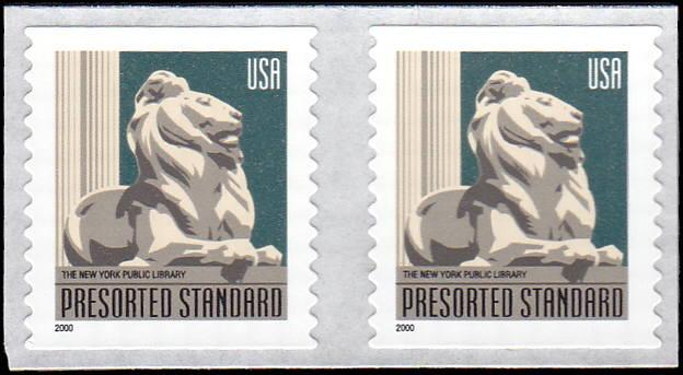 3447 New York Public Library Lion MNH Pair