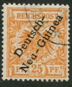 German New Guinea SC# 5  O/P on issue of Germany 25pf Used