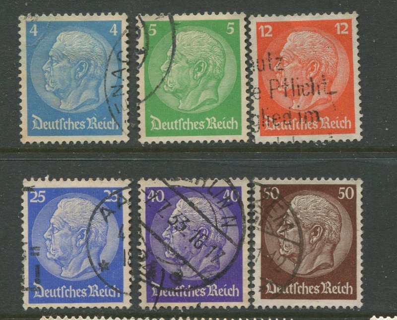 STAMP STATION PERTH Germany #391-393,395-397 General Issue Used 1932