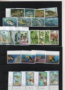 Fiji 2001-3 six sets of 4 fish, flowers medical etc unmounted mint