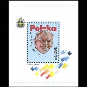 POLAND 1991 - Scott# 3046 S/S Pope Paul II NH