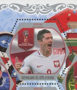 Cote D'Ivoire Russia World Cup 2018 Soccer Players Sport Souvenir Sheet of 4 Min