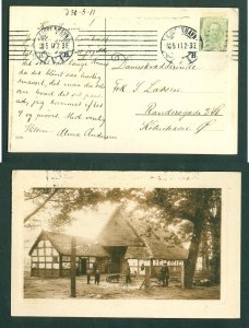 Denmark. Postcard Embossed Photo 1911. 5 Ore. Farm, People Working.See Condition