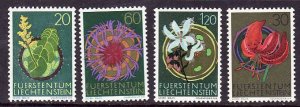 Liechtenstein-Sc#500-3-unused NH set-Flowers-Flora-1972-