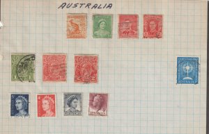 Australia page of stamps