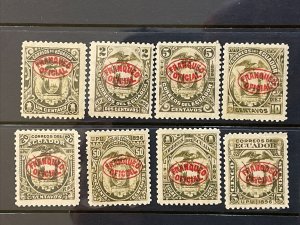 1896 Ecuador Official Stamps Sc# O34-O41, MH Complete Set