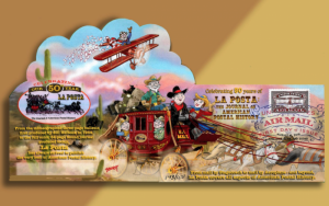 La Posta Celebrates 50 Years of Publication with Stagecoach/Plane Fold-out FDC