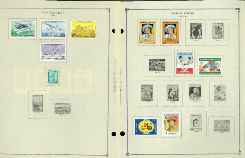 Bangladesh 1971-1994 M & U Hinged on Scott International Pages Through 1999.