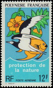 French Polynesia #C105, Complete Set, 1974, Birds, Hinged
