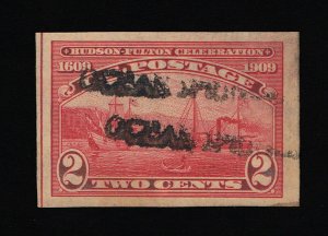 GENUINE SCOTT #373 USED HUDSON-FULTON ISSUE OCEAN MAIL STRAIGHT-LINE CANCELS